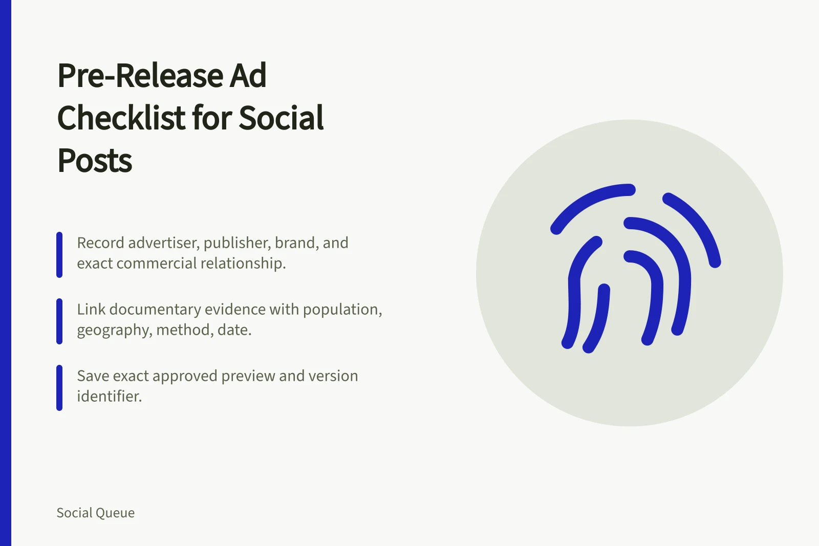 Checklist for verifying social media ads before publishing