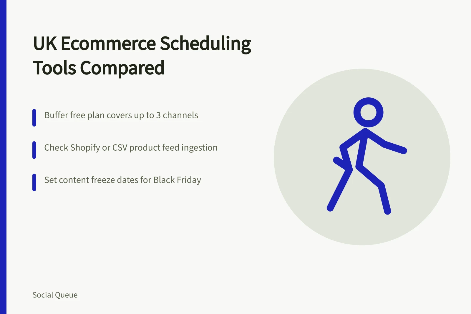 Card comparing UK ecommerce social scheduling tools and product feed checks