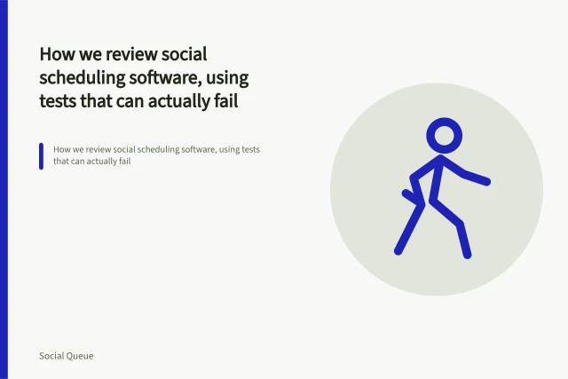 How we review social scheduling software, using tests that can actually fail. How we review social scheduling software, using tests that can actually fail