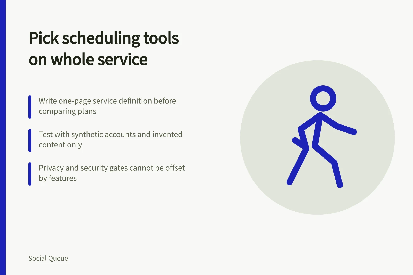 Card on choosing social scheduling tools by full service, not headline plan